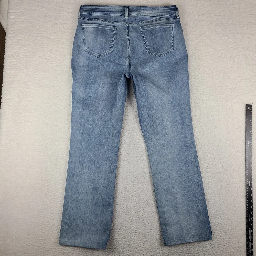 Not Your Daughter Jeans Womens 16 Blue Marilyn Straight Light Wash NYDJ HEMMED